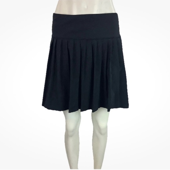 Athleta Sz 3X Levitate Pleated Skort Black Polyester Spandex Zip Pocket - Picture 1 of 7
